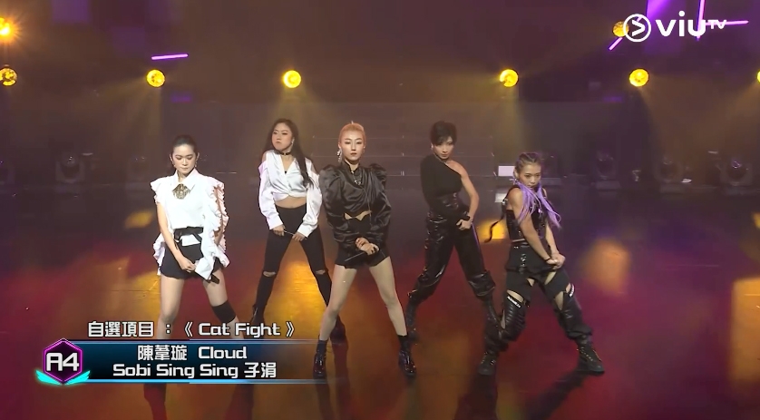 原來由陳葦璇、子涓、Cloud、Sing Sing 及 Sobi 組成的 A4 型爆女團從一開始實力就被睇高一線,不過自選項目以跳唱表演《Cat Flight》應戰的她們,