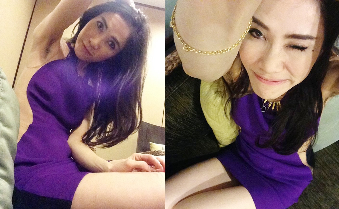 當中詩妮娜的衣著暴露,更有露出腋毛的迷離照片,令詩妮娜的形象受挫!