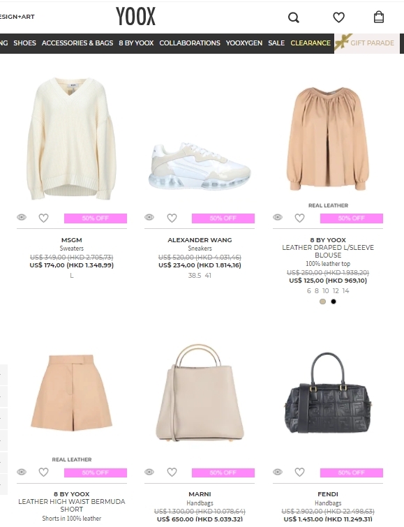 【Black Friday 2020 優惠】YOOX同樣也是於2000年就成立,因為在奢侈精品網店界早已為人所熟悉,更在2015年收購了Net-a-Porter