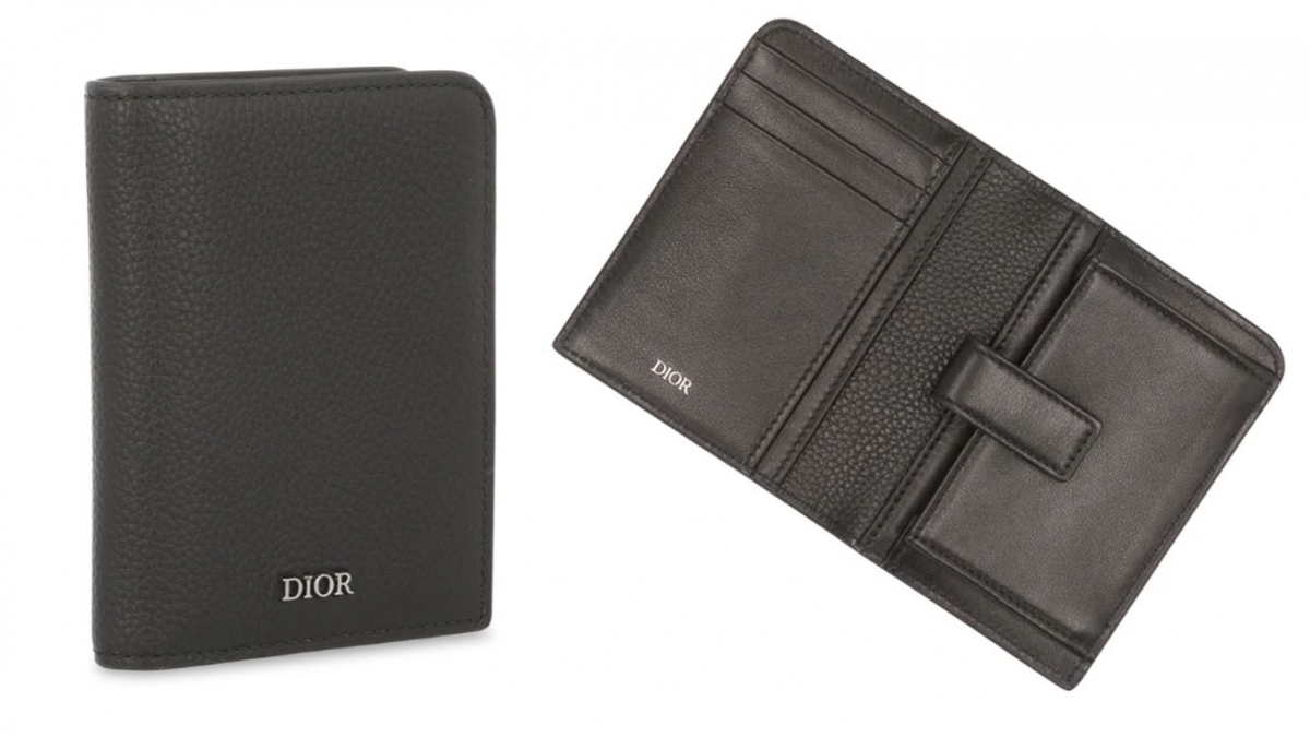 【聖誕禮物2020】男友名牌銀包CARDHOLDERDIOR Porte-cartes en cuir de veau grainé noir HK$3,300