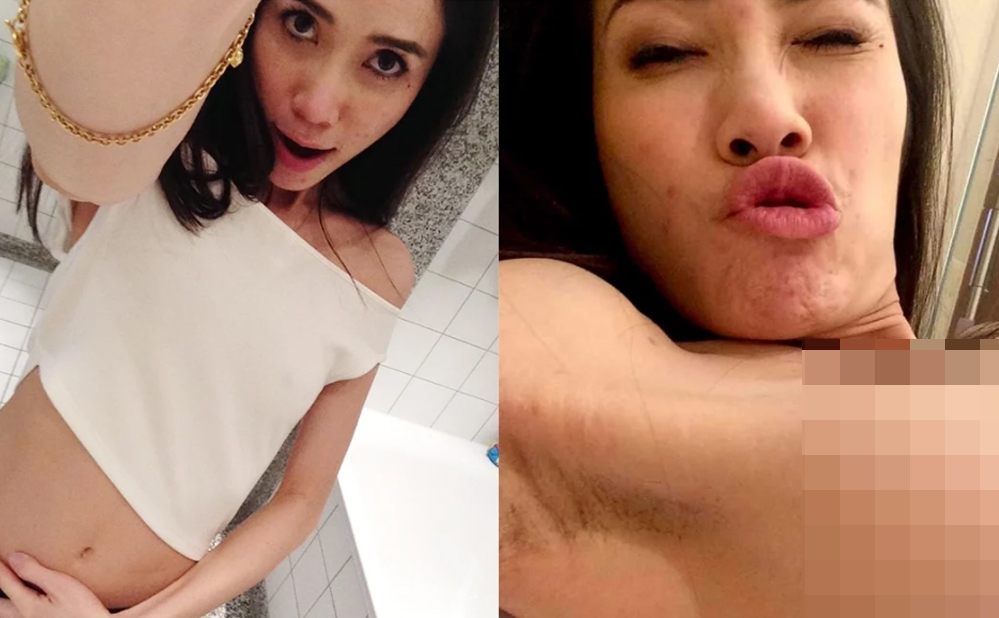 當中詩妮娜的衣著暴露,更有露出腋毛的迷離照片,令詩妮娜的形象受挫!