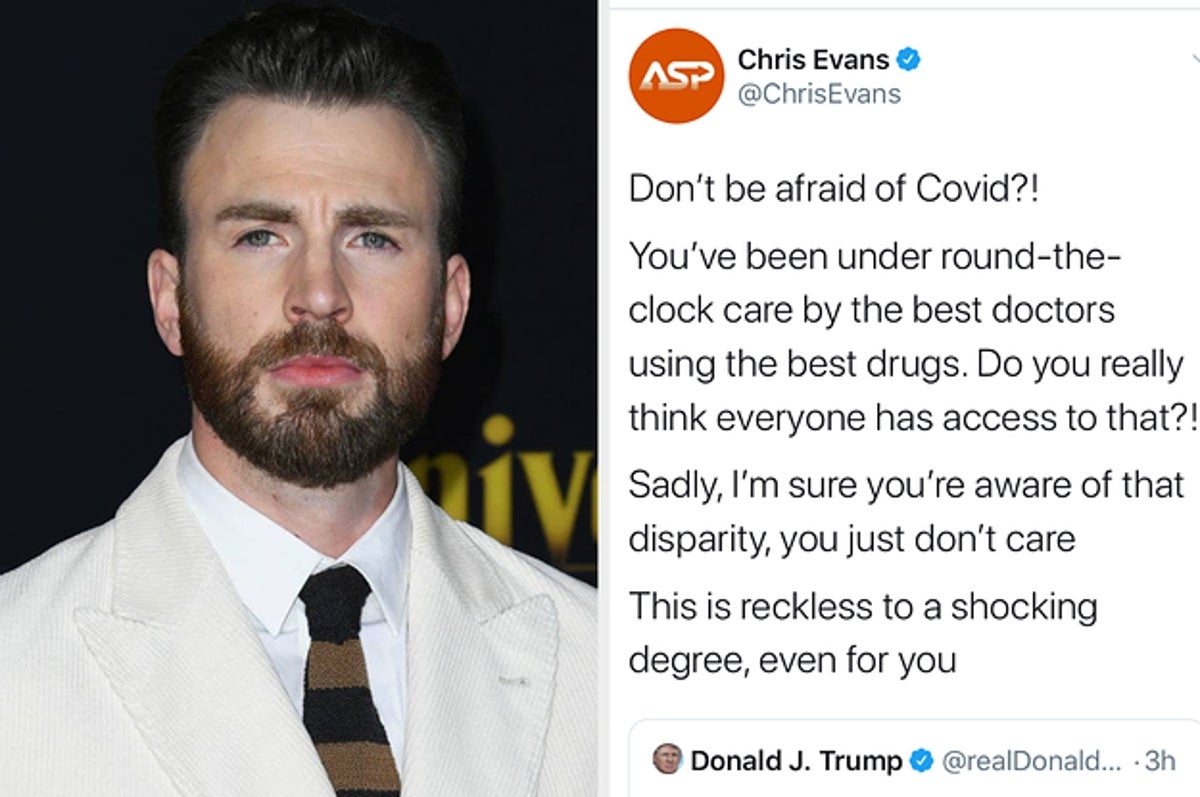 對現任總統特朗普相對不滿的 Chris Evans 更多次在社交媒體發文怒罵對方