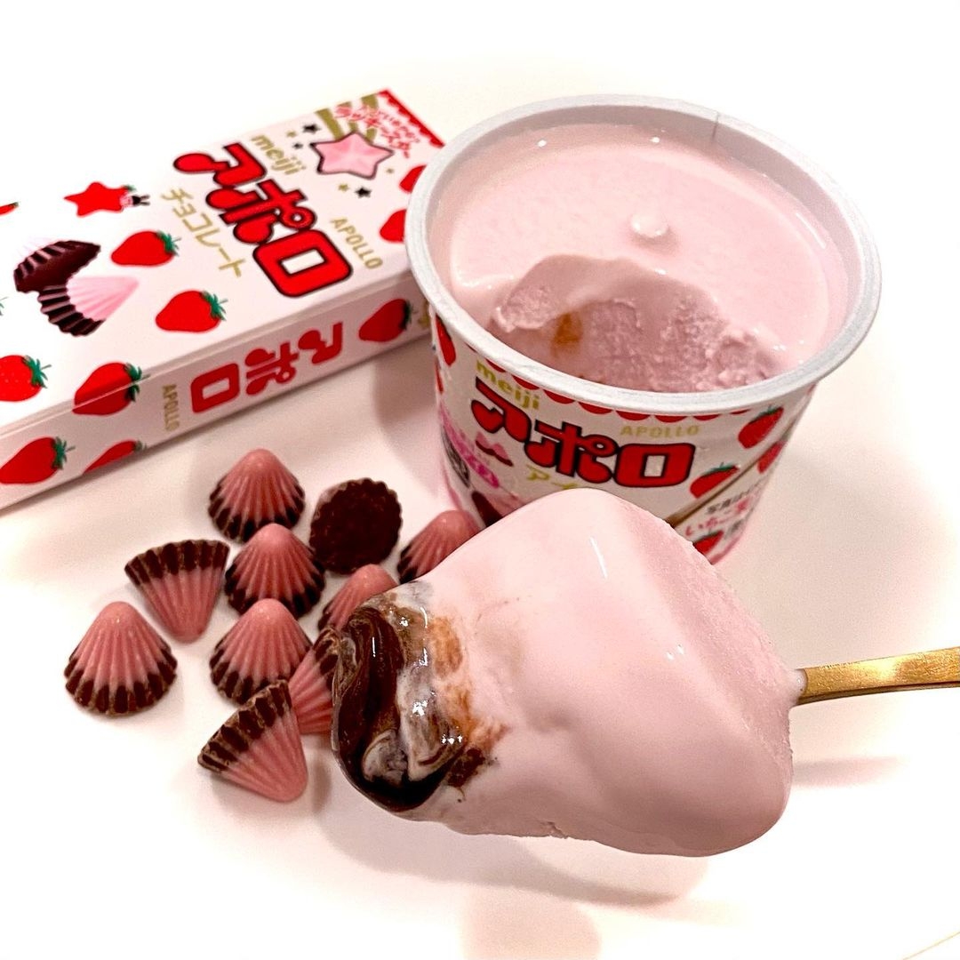 日本明治推出阿波羅草莓朱古力雪糕/酸甜草莓雪糕加香濃朱古醬