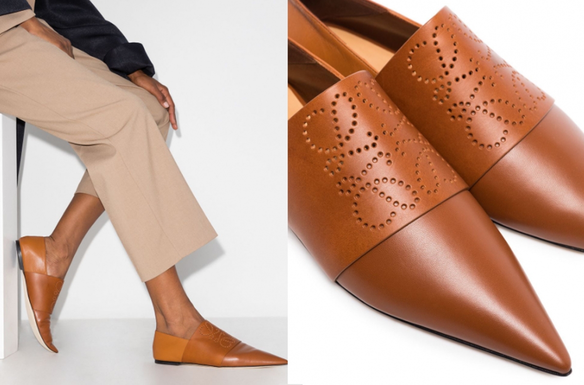 【Black Friday 2020】FARFETCH折上折優惠LOEWE pointed logo flat pumps HK$4,842 7折優惠價HK$3,389