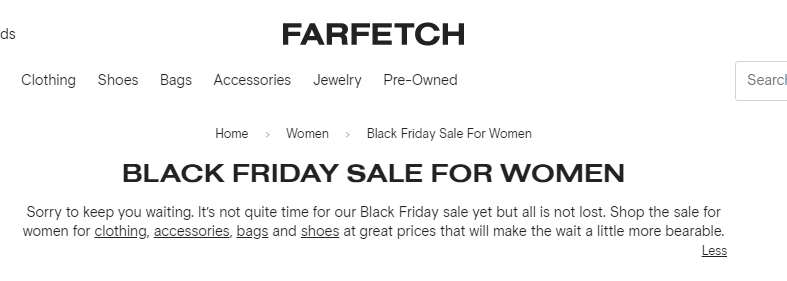 【Black Friday 2020 優惠】現時Farfetch官網已有過千貨品大減價,低至3折優惠都有,大家想入秋冬裝,是時候要入手了~