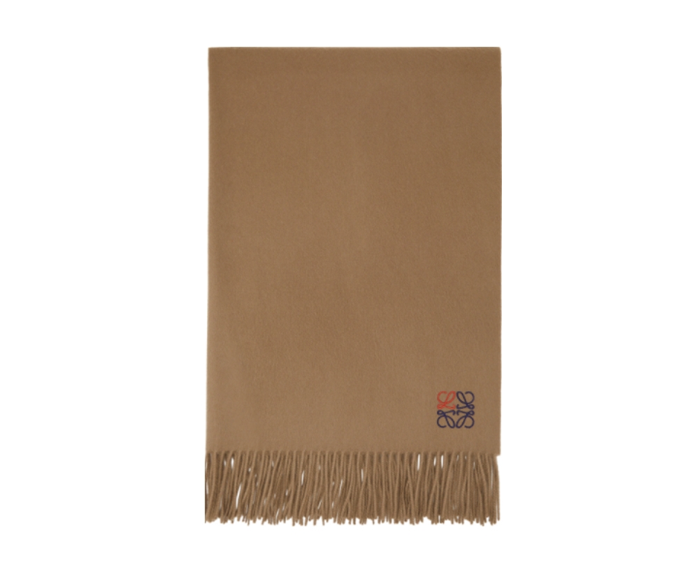 LOEWE Tan Cashmere Anagram Scarf HKD$8650