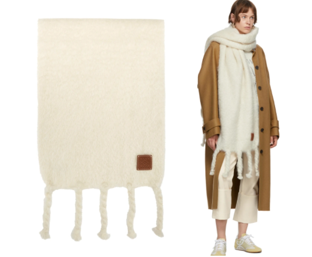 LOEWE White Mohair Scarf HKD$4600
