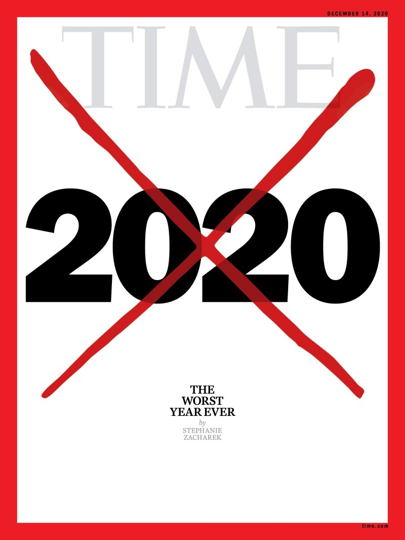 《Time時代雜誌》以一張極簡單卻又無比震撼的封面來道出全世界的心聲,在「2020」上打一個紅色大交叉