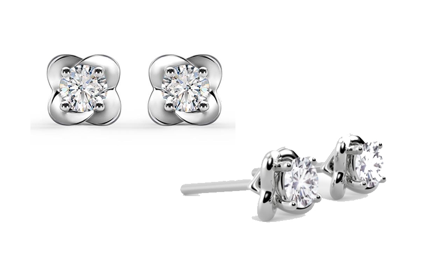 FOREVERMARK 心欣愛鑽飾系列 18K750 白色黃金鑲天然鑽石耳環