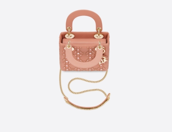 Dior手袋價錢款式推介/Lady Dior白金色圓珠刺繡手袋
