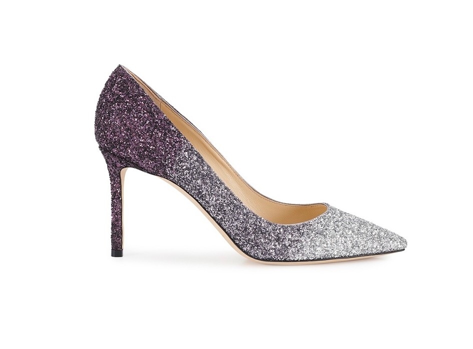 【Jimmy Choo婚鞋】另外還有這款與上面的款式是一樣,只是它變成了後踭漸層紫的設計,其高跟鞋的高度為cm,精緻大膽的款式一生人當然要在婚禮上穿一次!