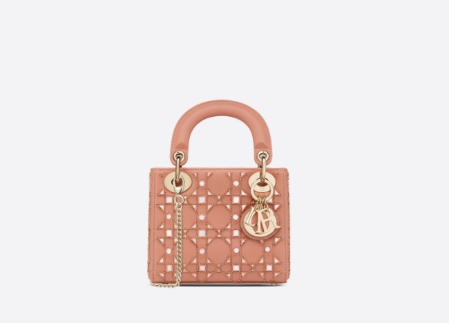 Dior手袋價錢款式推介/Lady Dior白金色圓珠刺繡手袋