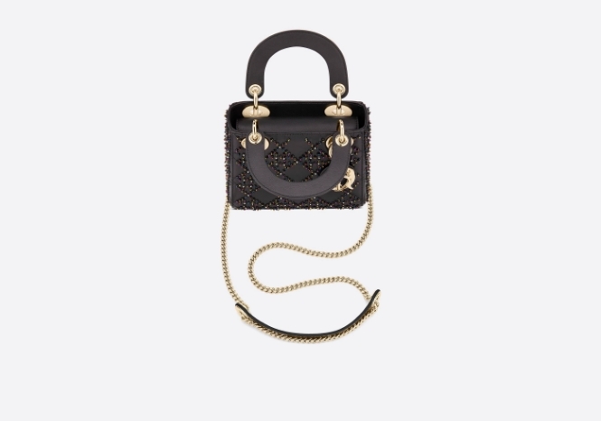 Dior手袋價錢款式推介/Lady Dior白金色圓珠刺繡手袋