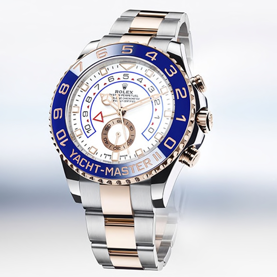 【Rolex勞力士手錶2021】Yacht-Master II的款式與一般你較常看到的勞力士手錶有所不同,它可是全球唯一一款配備機械式記憶的計時腕錶