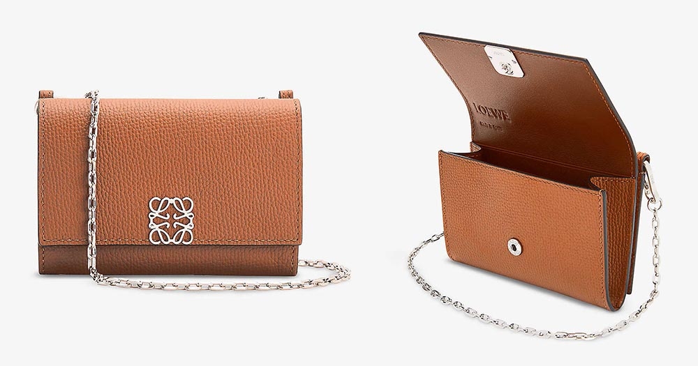 LOEWE Tan Anagram Chain Wallet Bag HKD $6250