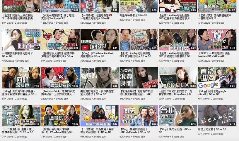 同樣是幾年前開始拍Youtube的這對同性情侶Ashley和阿Ming也紅得超快!她們是兩位十分有個性的女生,他們在影片中會大談他們的愛情觀和公開同性情侶的相處模式。因為這類型的影片在香港也十分少見,所以對於觀眾來說也很新鮮,不禁好奇她們的生活。除了戀愛主題的影片之外,他們的Vlog也十分多元化,吸引不少粉絲!
