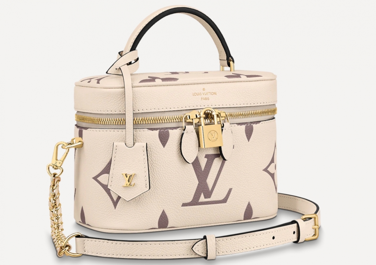 【 名牌手袋2021】LV化妝箱VANITY PM新色霧黑/米色/奶油色蔷薇木粉Giant Monogram