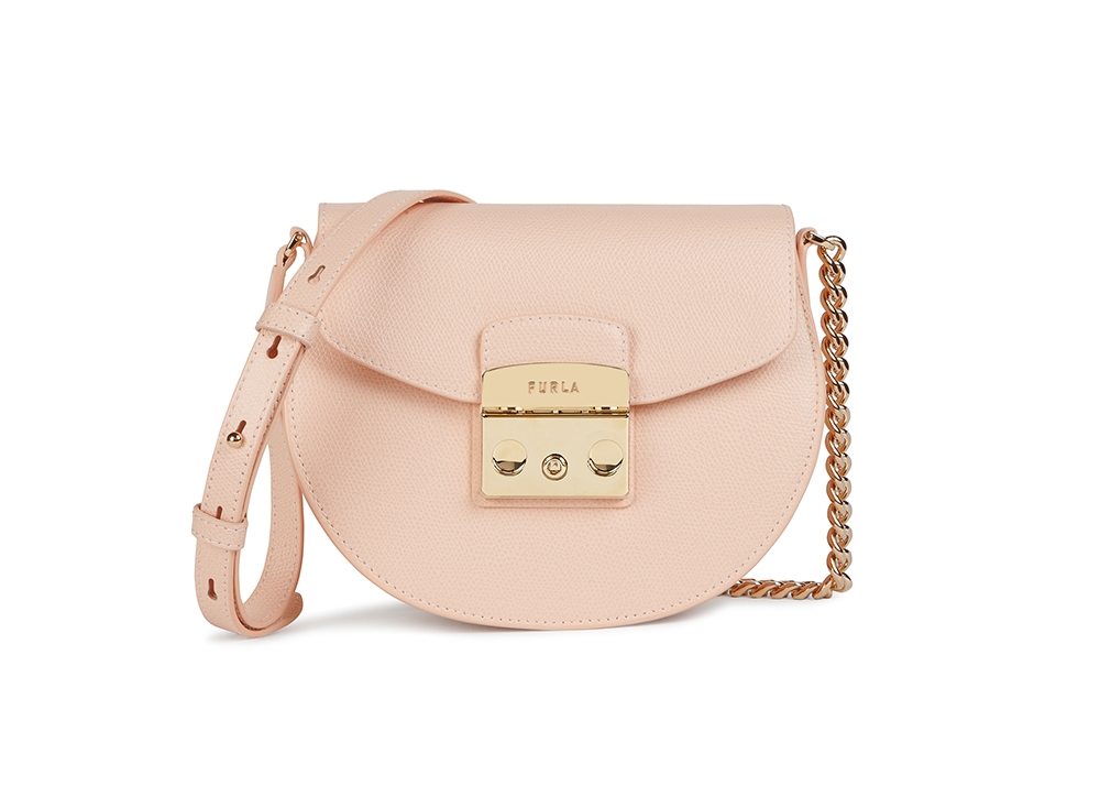 FURLA Metropolis 粉紅色迷你圓底斜揹袋