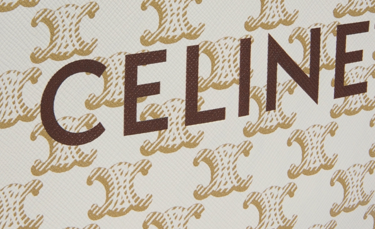 【CELINE手袋2021】杏白色凱旋門老花TRIOMPHE CANVAS手袋/Ava/Cabas/Triomphe/FOLCO