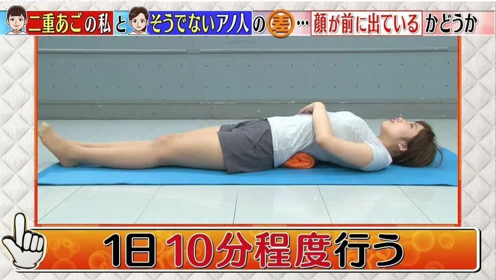 另一招,就是在躺下時,把卷好的毛巾放於腰部,支撐起腰部就會讓胸部挺出,肩膀和頭部就會自然向後傾。訓練到站起來時,不需用力也能保持這個姿勢就是最佳姿勢了!