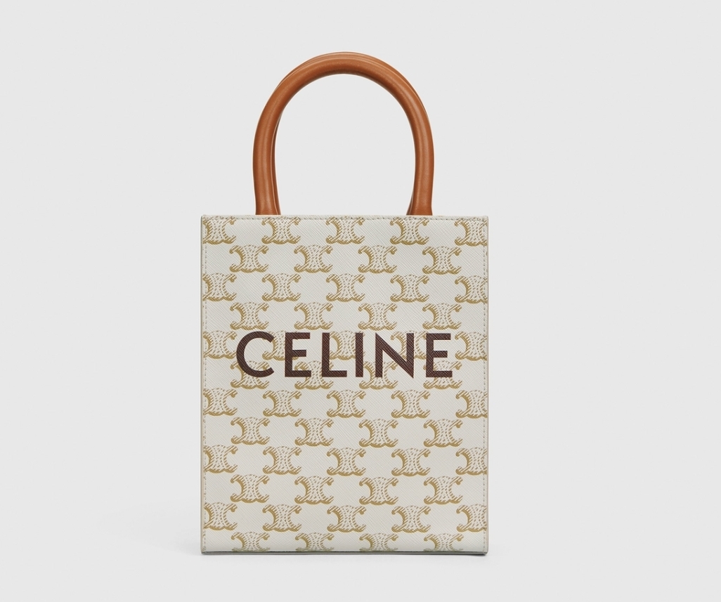 【CELINE手袋2021】杏白色凱旋門老花TRIOMPHE CANVAS手袋/Ava/Cabas/Triomphe/FOLCO