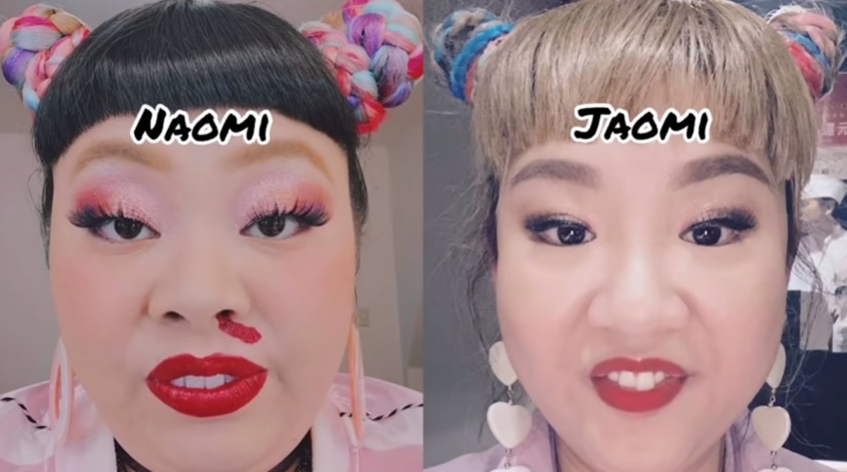 她直言自己這個造型是模仿渡邊直美,她自己也非常喜歡這個造型,更有考慮自己要否真的剪個齊瀏海!除了打扮之外,網民驚呼她連神緒都超像渡邊直美的,尤其是跩跩的表情,封她為「港版渡邊直美」真的當之無愧!