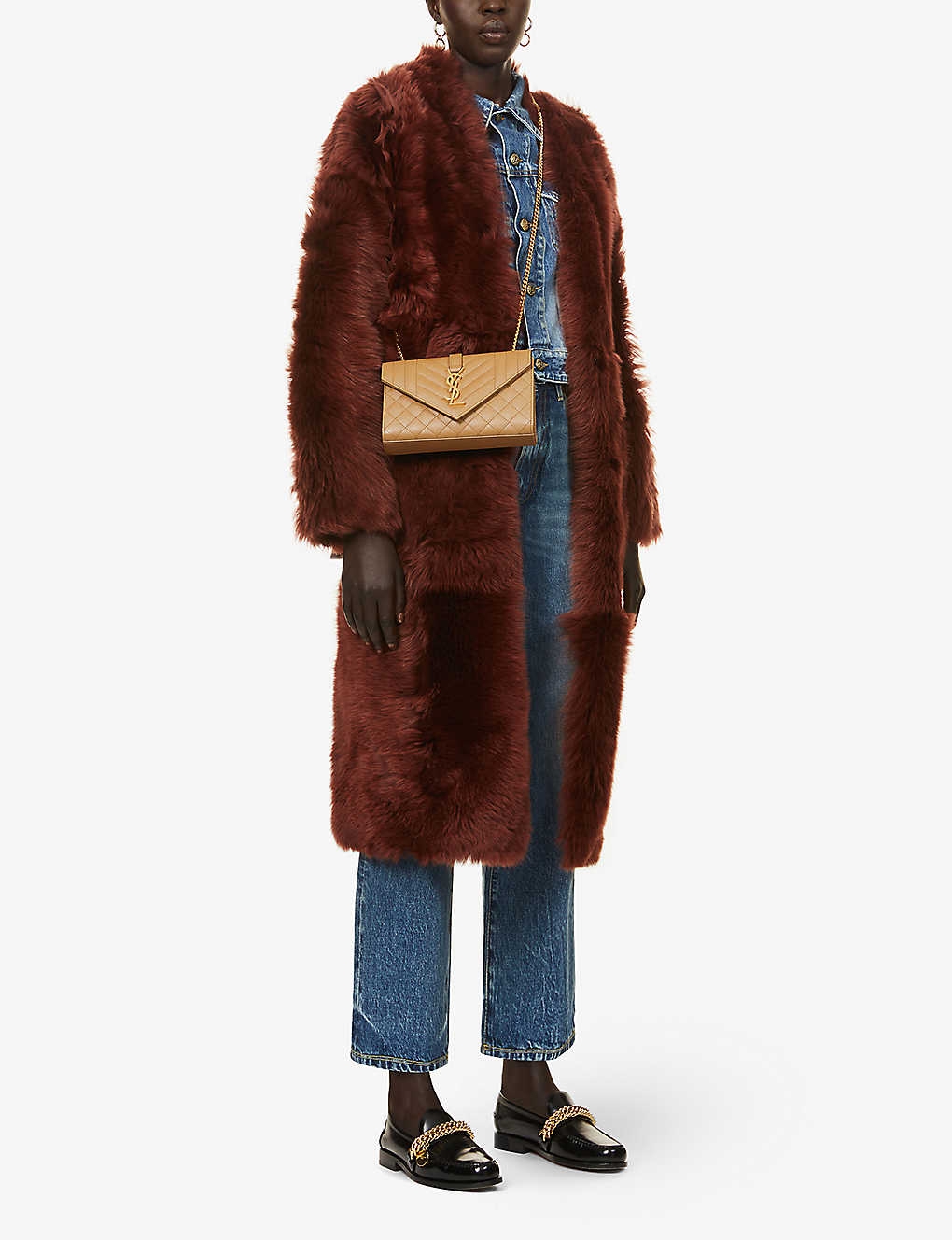 SAINT LAURENT Monogram mixed quilted leather satchel bag