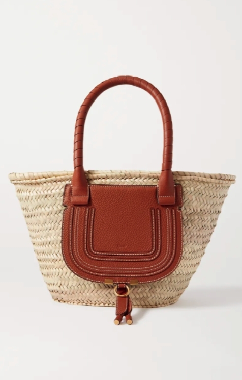 CHLOÉ Marcie leather-trimmed raffia tote HK$5,600