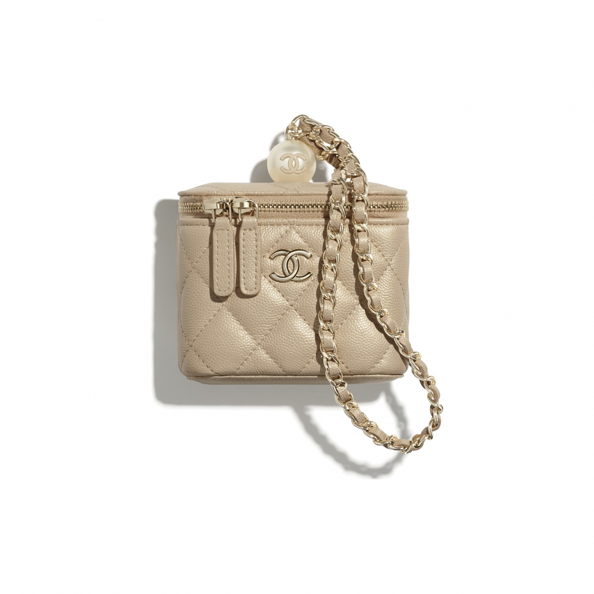 【Chanel手袋2021】銀包WOC小皮具/HK$15,000/山茶花薄荷綠珍珠鏈條零錢包必買