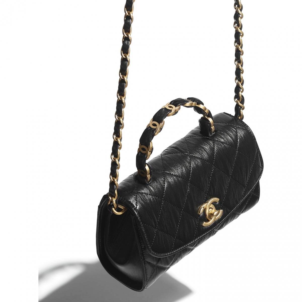 【Chanel 2021手袋】迷你手挽垂蓋手袋 HK$37,000（12.5 × 19.5 × 7.5 cm）