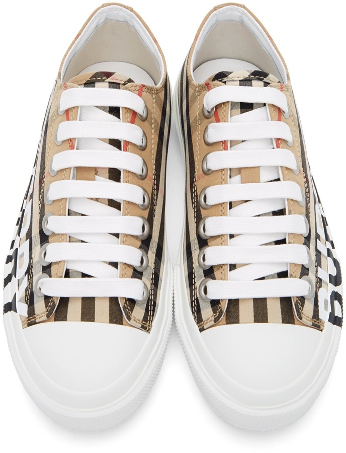 BURBERRY Beige Logo Check Larkhall Sneakers HKD$3270