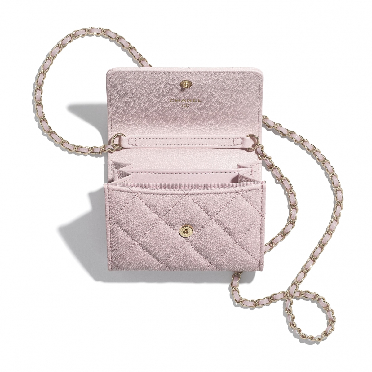 【Chanel手袋2021】銀包WOC小皮具/HK$15,000/山茶花薄荷綠珍珠鏈條零錢包必買