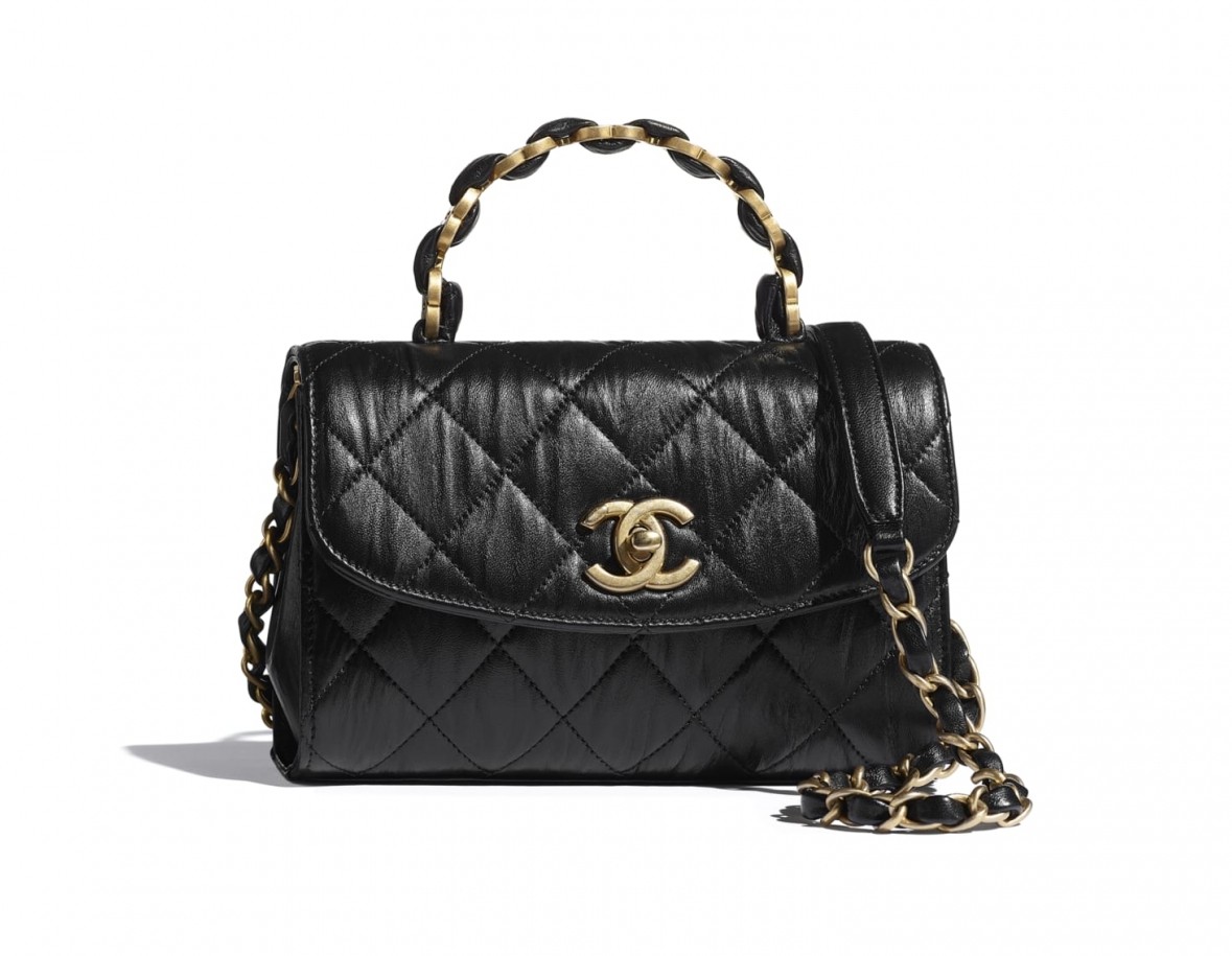 【Chanel 2021手袋】迷你手挽垂蓋手袋 HK$37,000（12.5 × 19.5 × 7.5 cm）