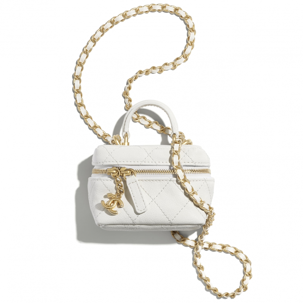 【Chanel手袋2021】銀包WOC小皮具/HK$15,000/山茶花薄荷綠珍珠鏈條零錢包必買