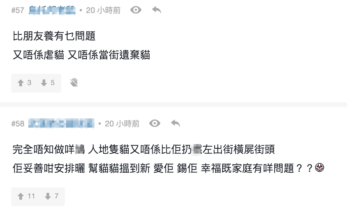 陳茵媺此棄養的舉動多年受到網民圍攻,不過有網民卻覺得大家的反應似乎過激