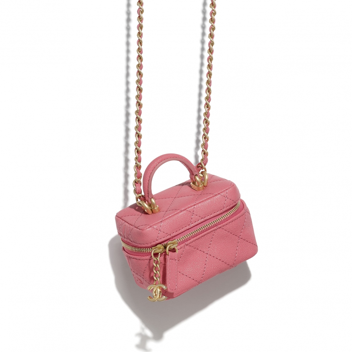 【Chanel手袋2021】銀包WOC小皮具/HK$15,000/山茶花薄荷綠珍珠鏈條零錢包必買