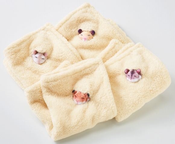 貪睡倉鼠毛巾有4種不同的款式,有不同品種的小倉鼠