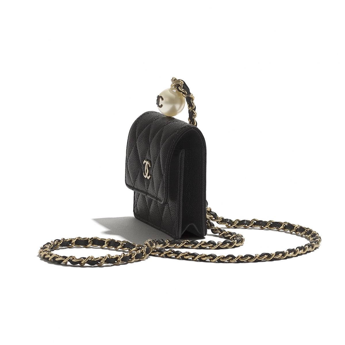 【Chanel手袋2021】銀包WOC小皮具/HK$15,000/山茶花薄荷綠珍珠鏈條零錢包必買