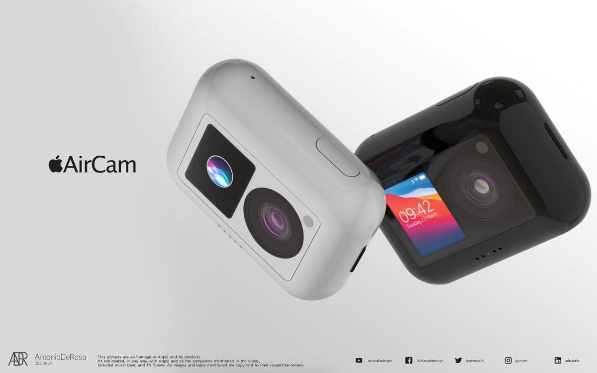 Apple迷你運動相機「AirCam」概念圖曝光!5K高畫質/Siri/FaceID