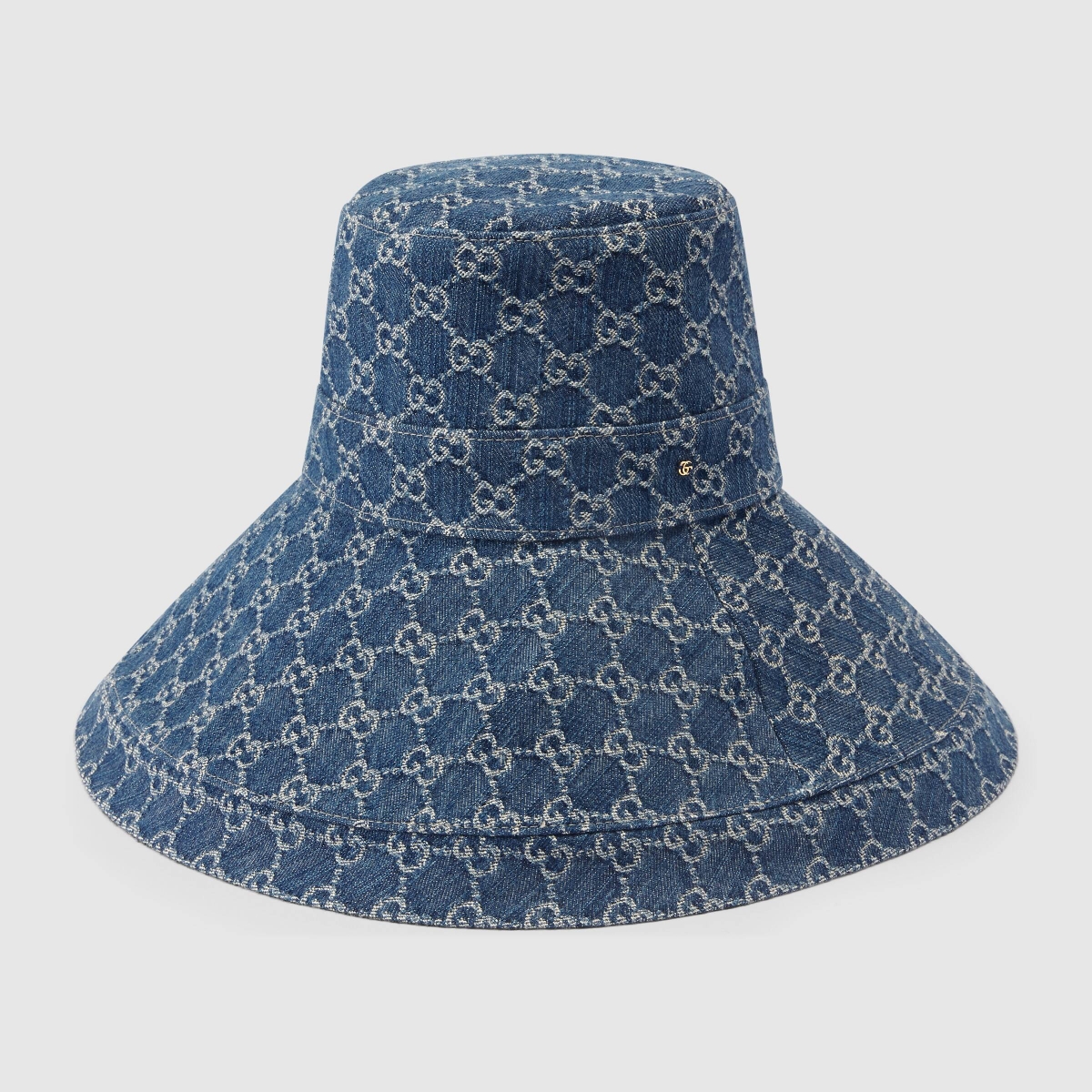 【名牌帽推薦】GUCCI Blue Eco-Washed Denim Wide Brim Hat HK$4610