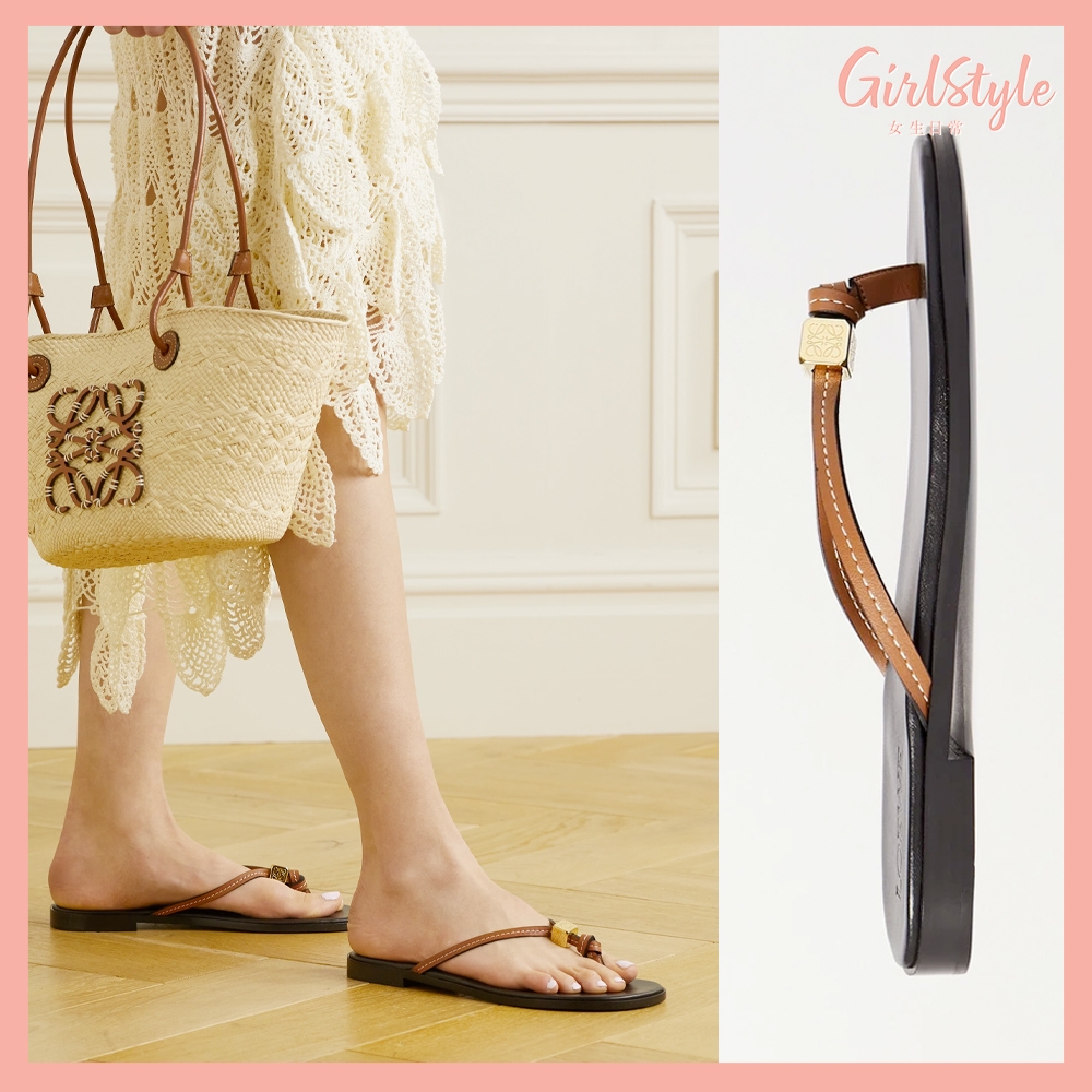 LOEWE Paula's Ibiza Dice embellished leather flip flops HK$4,850