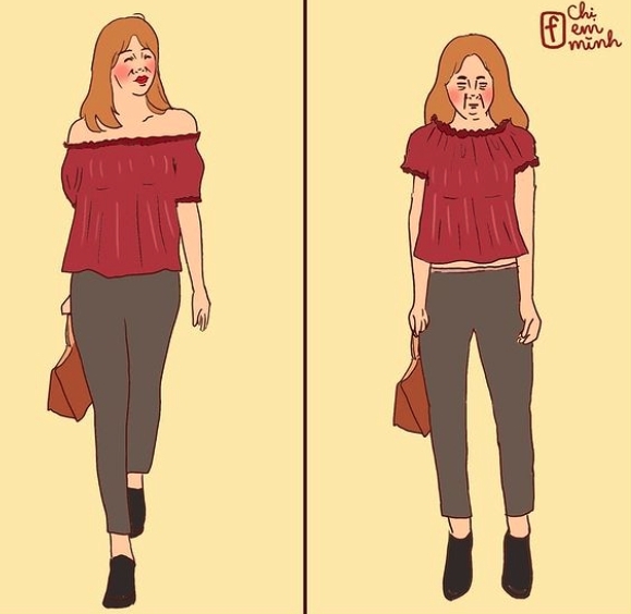 露肩的衣服也是超麻煩！只要一舉高手，袖子縮高變成了大媽。