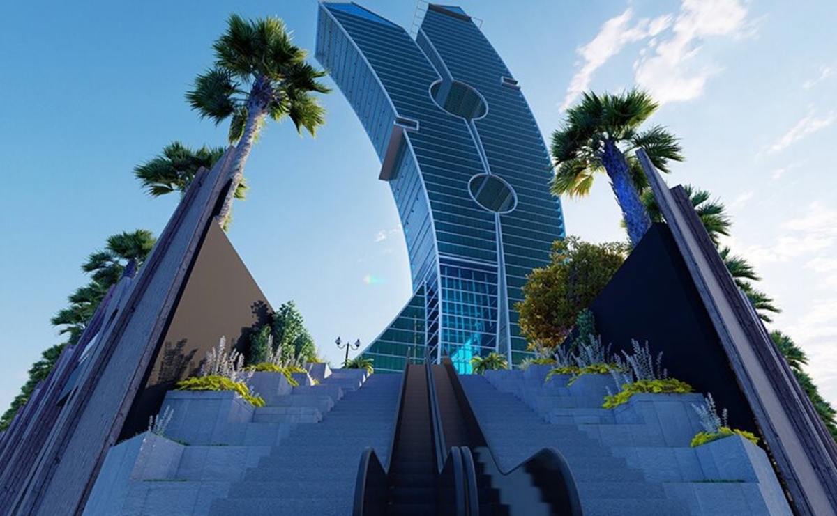 杜拜衣夾塔-ClothespinTower衣夾塔以衣夾的二合為一設計,把兩座大樓結合。設計成豪華酒店,高級公寓和購物中心