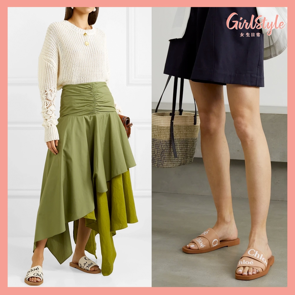 CHLOÉ Woody logo-print canvas slides HK$2,900