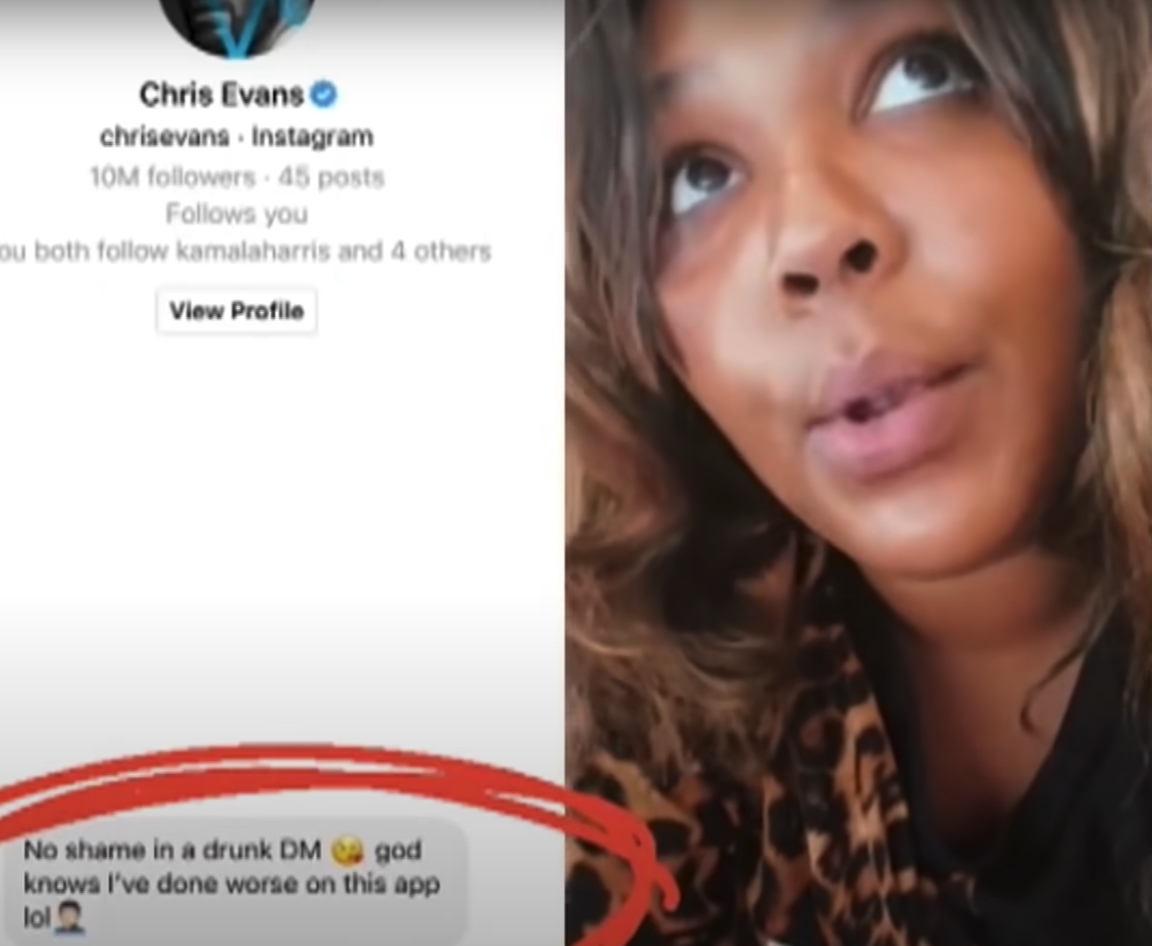 女粉絲Lizzo飲醉IG私訊美隊Chris Evans獲回覆飛吻/暖心自嘲化解尷尬