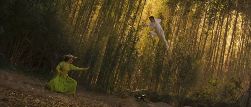 《尚氣與十環幫傳奇》網民深信預告中的兩個蒙面女角色正是楊紫瓊和陳法拉,身穿黃綠古裝仙氣滿滿的就是陳法拉本人!