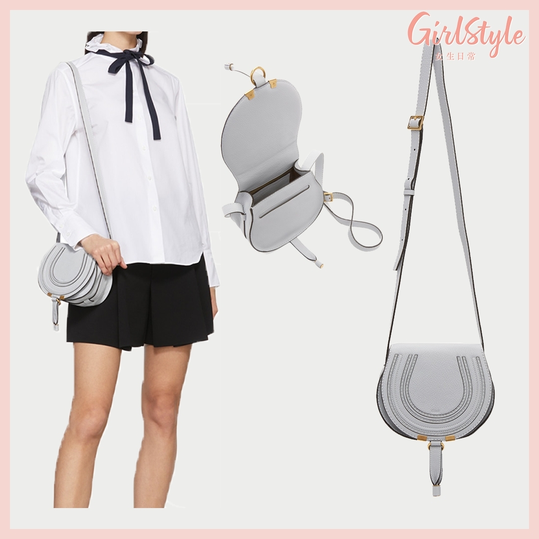【粉嫩系名牌手袋2021】Chloé Blue Mini Marcie Saddle Bag