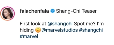 不過,預告後陳法拉就自爆自己有在Marvel《尚氣》預告中隱藏起來,紛紛讓網民十分好奇