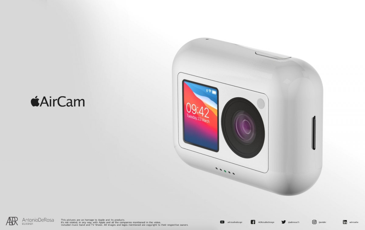 Apple迷你運動相機「AirCam」概念圖曝光!5K高畫質/Siri/FaceID