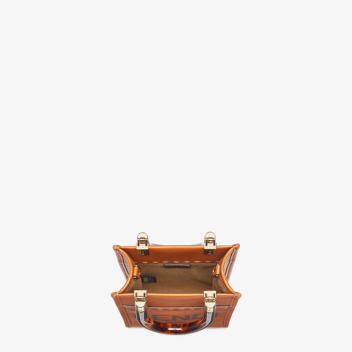 【名牌手袋2021】Fendi迷你sunshine手提袋tote bag價錢實用/粉色/棕色皮革/編織稻草